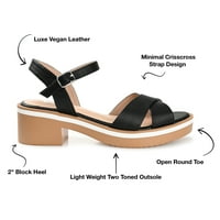 Journee Koleksiyonu Bayan Hilaree Ayak Bileği Kayışı Düşük Blok Topuk Sandalet