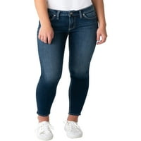 Gümüş Jeans A.Ş. Kadın Elyse Mid Rise Skinny Jeans, Bel Ölçüleri 24-36