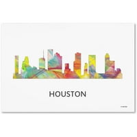 Ticari Marka Güzel Sanatlar 'Houston Texas Skyline WB-1' Marlene Watson'dan Tuval Sanatı