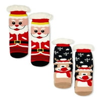 Harika Noel Kadın Sıcak ve Rahat Terlik Çorap, 2'liPaket