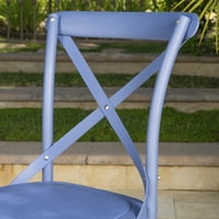 Elliot Dış Mekan Plastik Naylon Yemek Sandalyeleri, 4'lü Set, Norveç Mavisi