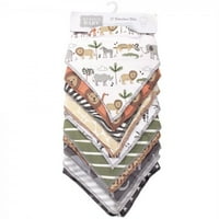 Hudson Bebek Erkek Bebek Pamuk Polar Bandana Önlükler 10pk, Safari, Bir Boyut