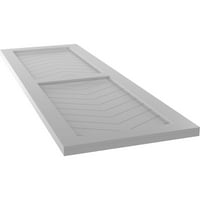 Ekena Millwork 12 W 39 H Gerçek Fit PVC İki Panel Chevron Modern Stil Sabit Montajlı Panjurlar, Astarlanmış