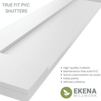 Ekena Millwork 12 W 44 H Gerçek Uyum PVC San Miguel Misyon Tarzı Sabit Montajlı Panjurlar, Yıldızsız Gece Mavisi