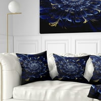 Designart Mavi Fraktal Çiçek - Çiçekli Kırlent - 18x18