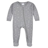Gerber Erkek Bebek ve Yürümeye Başlayan Çocuk Rahat Fit Ayaklı Pamuklu Pijama, 2'li Paket, Boyutları Months-5T
