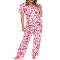 Beyaz Mark Kadın Kısa Kollu ve Pantolonlu Tropikal Pijama Takımı