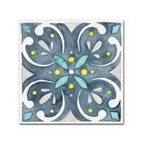 Laura Marshall'dan 'Garden Getaway Tile IV Blue' Marka Güzel Sanatlar Tuval Sanatı