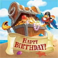 Treasure Island Korsan Doğum Günün Kutlu Olsun Kağıt Öğle Yemeği Peçeteleri Misafirler için Sayılır