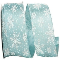 Kağıt Kar Tanesi Noel Şerit, Aqua Mavi ve Beyaz, 2.5in 10yd, 1 Paket