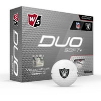 Wilson Personel İkilisi Yumuşak + NFL Golf Topları Beyaz, Las Vegas Akıncıları