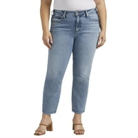 Gümüş Jeans A.Ş. Artı Boyutu En Çok Aranan Orta Yükselişi Ayak Bileği Düz Bacak Kot Bel Boyutları 12-24