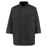 Chef Designs® Sekiz İnci Düğmeli Siyah Şef Mont
