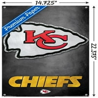 Kansas City Chiefs - İtme Pimleri ile Logo Duvar Posteri, 14.725 22.375