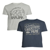 Babalar Günü erkek ve Büyük erkek dünyanın En Büyük Baba ve Favori İnsanlar Grafik T-Shirt, 2-Pack