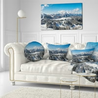Designart Avusturya Alpleri Kış Panoraması - Manzara Baskılı Kırlent - 12x20