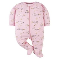 Gerber Kız Bebek Uyu ve Oyna Ayaklı Pijama, 4'lü Paket