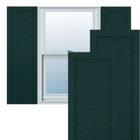 Ekena Millwork 15 W 30 H Gerçek Fit PVC Tek Panel Chevron Modern Stil Sabit Montajlı Panjurlar, Termal Yeşil