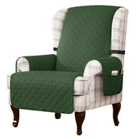 Subrte Geri Dönüşümlü Kanatlı Sandalye kılıfı Kanat Arkası Koltuk Slipcovers, Koyu Yeşil