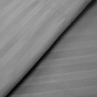 Armürlü Şeritli Çarşaflar - Supreme Collection İnce Fırçalı Mikrofiber Derin Cepli Çarşaf Seti - Gümüş, İkiz