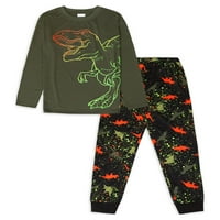 Jellifish Çocuk Boys Uzun Kollu Üst ve Koşucu pantolonu, 2 Parça Pijama Uyku Seti, 4-16 Beden