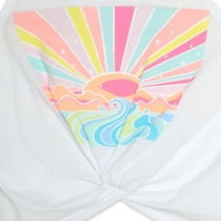 Shelloha Kız Düğümlü Ön Kolsuz Bluz ve Bikini Mayo Seti, 3'lü, 4-16 Beden