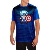 Kaptan Amerika kawaii Erkek grafik poli tişört