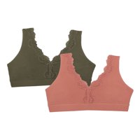 Tezgahın Meyvesi Kadın Sırt Yumuşatma Tam Kapsama Kablosuz Bralette, 2'li Paket, Stil FT842A