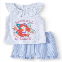 Disney Küçük Denizkızı Kız Bebek Ariel Tank ve Şort, Kıyafet Seti