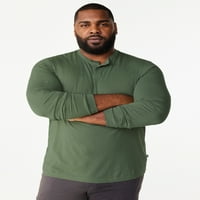 Ücretsiz Montaj erkek Giysi Boyası Henley Gömlek Uzun Kollu, Boyutları XS-3XL