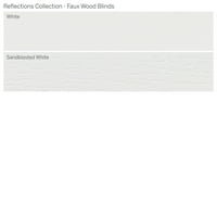 Özel Yansımalar Koleksiyonu, 2 Akülü Fau Ahşap Jaluzi, Kumlanmış Beyaz, 1 8 Genişlik 48 Uzunluk