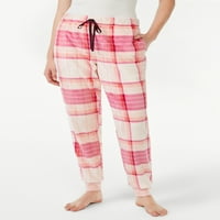 Joyspun Kadın Peluş Uyku Pantolonu, 2'li Paket, 3 Kata kadar Bedenler