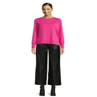 Time and Tru Kadın Yüksek Belli Suni Deri Geniş Paça Pantolonlar - Normal, Kısa, Uzun İç Çamaşırlar Mevcut