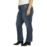 Gümüş Jeans A.Ş. Artı Boyutu Suki Orta Yükselişi İnce Bootcut Kot Bel Boyutları 12-24