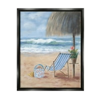 Aptal plaj sandalyesi Tropikal Rahatlatıcı Tatil Manzara Boyama Siyah Şamandıra Çerçeveli sanat baskı Duvar Sanatı