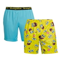 Sünger Bob Kare Pantolon Pijama Şort, 2'li Paket