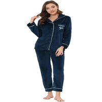 Benzersiz Pazarlık kadın Pazen Pijama Düğme Aşağı Pj Salonu Pijama Setleri