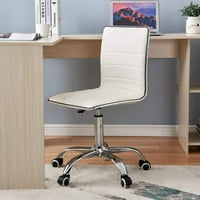 LivEditor Kolsuz Ofis Koltuğu, Ayarlanabilir Yükseklik Vanity Sandalye, Orta Geri Makyaj Koltuğu, PU Deri Haddeleme