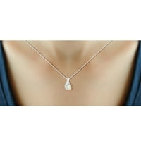 Jewellersclub Kadınlar için Gümüş Kolyeler -Kadınlar için Gümüş Kolye. Gümüş-Opal Kolye Centerpiece, Beyaz Elmas
