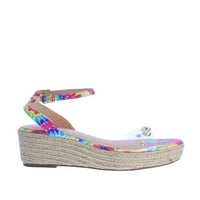 Nature Breeze Edith - Kravat Boyasında Şeffaf Askılı Espadrille Alçak Kama Sandalet