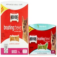 Süt-Kemik Mini Fırçalama Çiğniyor Günlük Diş Davranır Variety Paketi: Orijinal + Taze Nefes Ağız Bakımı Çiğniyor