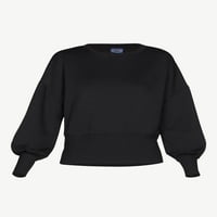 Kepçe Kadın Polar Örgü Sweatshirt