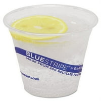Eko-Ürünler BlueStripe% 25 Geri Dönüştürülmüş içerik Soğuk Bardaklar, oz., Açık Mavi, 50 Pk, Pk Ct