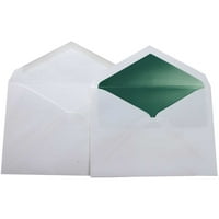 Kağıt Düğün Zarf Setleri, 8, Beyaz Adaçayı Yeşil Çizgili Zarflar, 100 paket