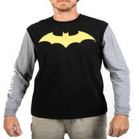 Erkek Dc Comics Batman Klasik Logo siyah ve Gri grafikli tişört ve bere seti