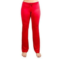 Yumuşak ve Rahat Yoga Pantolonu,% 95 Pamuk% 5 Spandeks, Kırmızı L