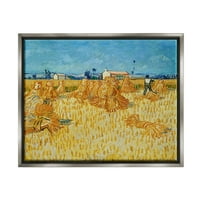 Hasat Provence Van Gogh Manzara Manzara Boyama Parlaklık Gri Çerçeveli Sanat Baskı Duvar Sanatı