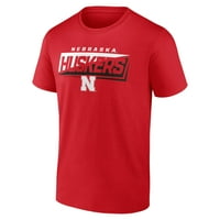 Erkek Fanatikleri Markalı Kırmızı Nebraska Huskers Sınırları Logo T-Shirt