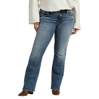 Gümüş Jeans A.Ş. Artı Boyutu Britt Düşük Rise İnce Bootcut Kot Bel Boyutları 12-24