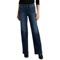 Gümüş Jeans A.Ş. Kadın Avery Yüksek Rise Pantolon Bacak Kot, Bel Boyutları 24-36